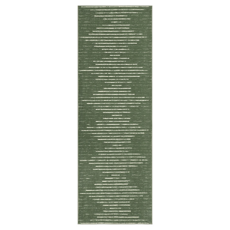 Modern Machine Washable Striped Rug for Living Room Non-Slip Low Pile Stain-Resistant Contemporary Geometric Soft Indoor Carpet for Bedroom Dining Room