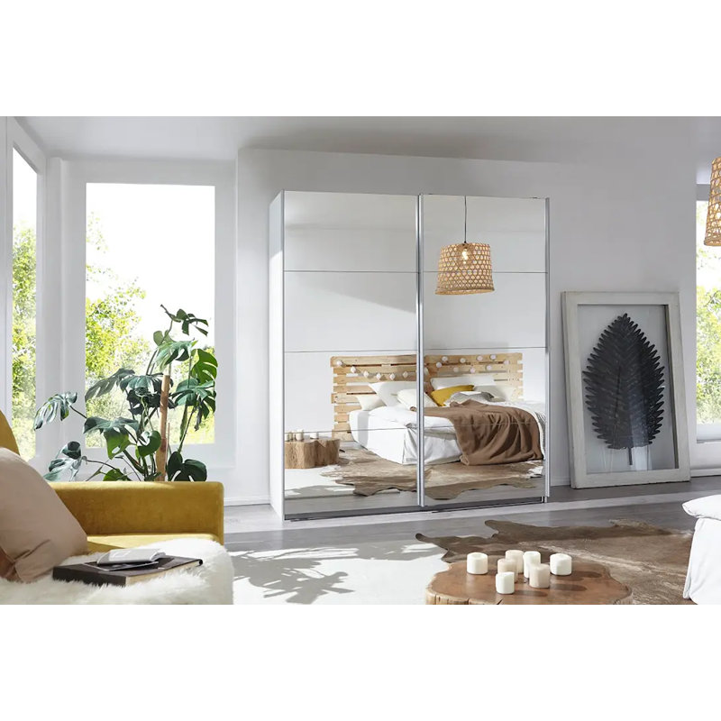 Caracas 3 Door Sliding Wardrobe, Basic, 210cm H x 181cm W x 62cm D, White