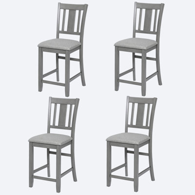Dining Room Furniture Counter Height Chairs Set Of 4, Kitchen Chair With Padded Seat , Upholstered Side Chair For Dining Room, Living Room, Gray
