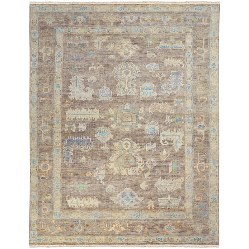 Nourison Odessa 7'9" x 9'9" Ivory Mocha Vintage Indoor Rug, Rectangle 7'9" x 9'9", Ivory