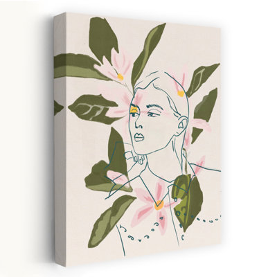 Contemporary Art Abstract Contemporary Minimalist Rose Nature Portrait Art by Beate Tubach - Wrapped Canvas Print