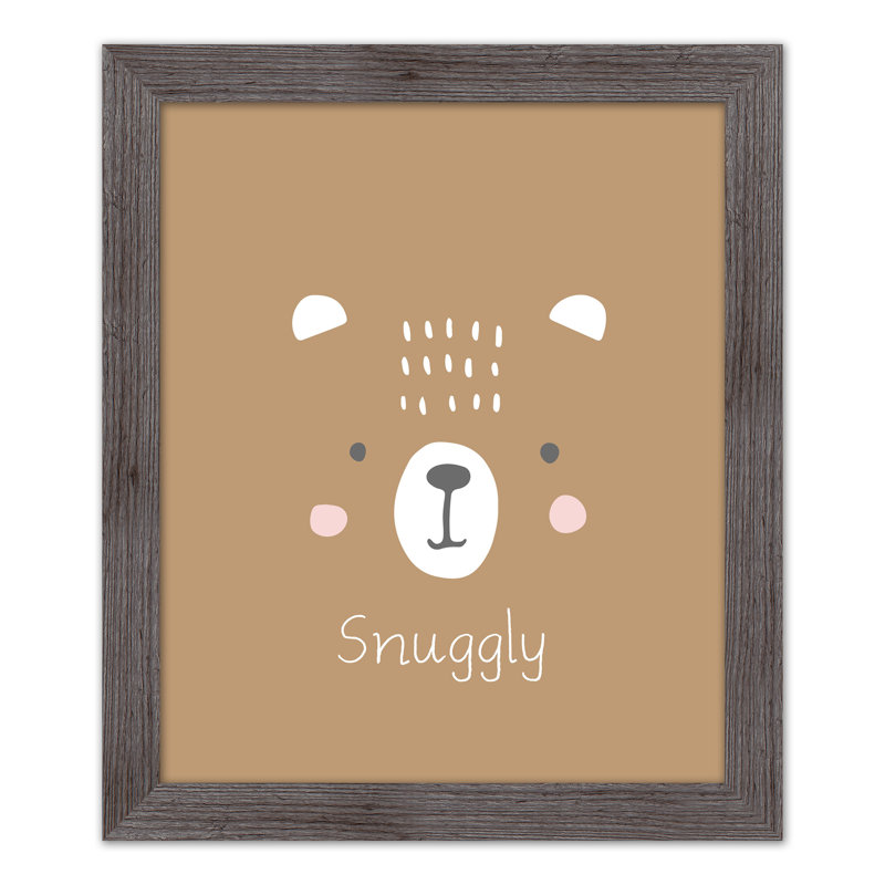Art encadré Snuggly, H 24 po x l 20 po x P 0,75 po, Cadre gris