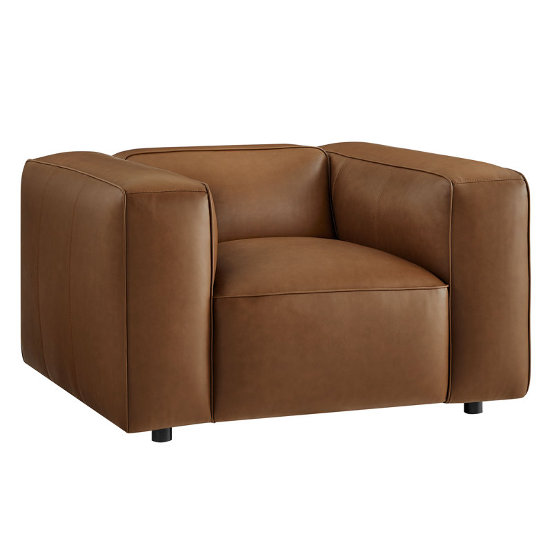 Fauteuil Auren, Cuir café vegan
