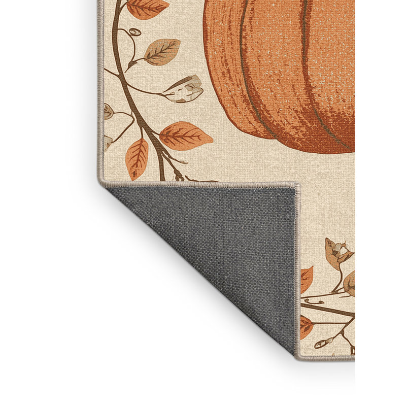 Soft Plush Fiorentino Thanksgiving Modern & Contemporary Abstract Area Rug in Beige – Beige Binding, 7x10