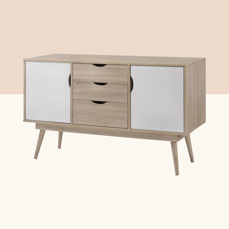 Caroline 125cm Sideboard, Sonoma Oak/White