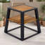 Table d'appoint d'extérieur moderne en bois d'acacia à 2 niveaux avec structure en fer, tablette de rangement pour patio, balcon ou salon-36712648