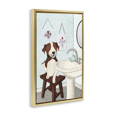 Toile flottante grise avec dents de chien brossées par JJ Design House, LLC.
