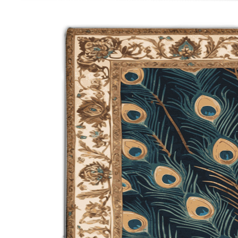 Tapis bleu français intérieur et extérieur, Rectangle 4pi x 6 pi