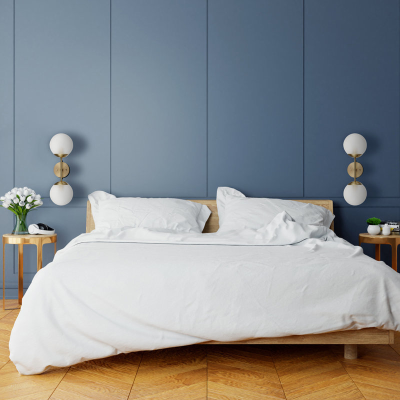Matte Brass 2-Light Wall Sconce with Frosted Glass Shades