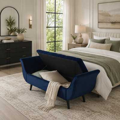 Banc long capitonné rétro de 65 pouces avec repose-pieds en velours avec design rétro et tabouret de style Mid-Century moderne pour le salon, le vestibule de la chambre à coucher