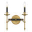 Applique murale 2 lumières Savoy House Consuler en noir mat et laiton chaud