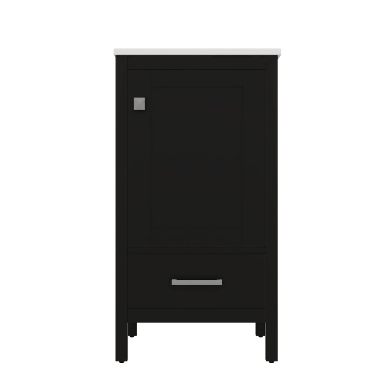 Meuble-lavabo moderne avec lavabo en céramique, Noir