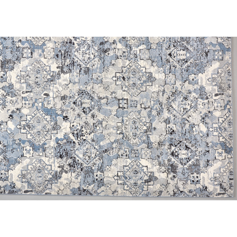 Tapis bleu Lorentz Glacier, Rectangle 6 pi 7 po x 9 pi 6 po