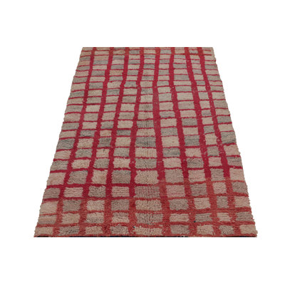 One-of-a-Kind Rectangle 4'2"x7'4" 1950s Wool Area Rug