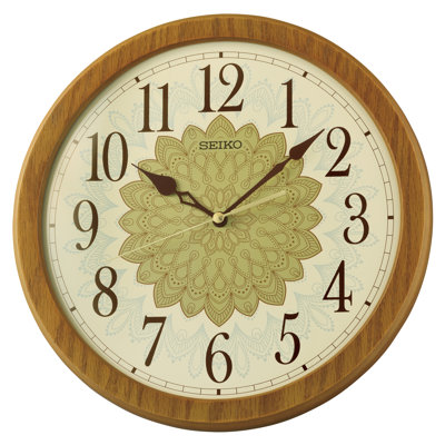 QXA857BLH Traditional Wall Clock, Brown