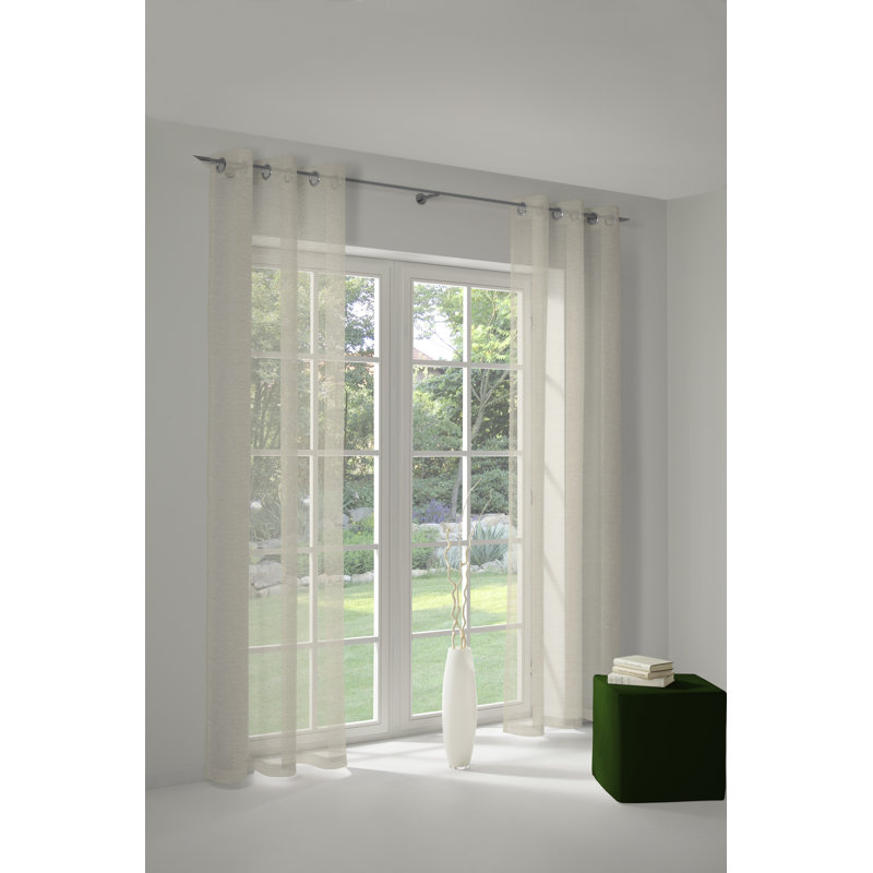 Peck Eyelet Room Darkening Single Curtain, Beige, 142cm Width x 220cm Drop