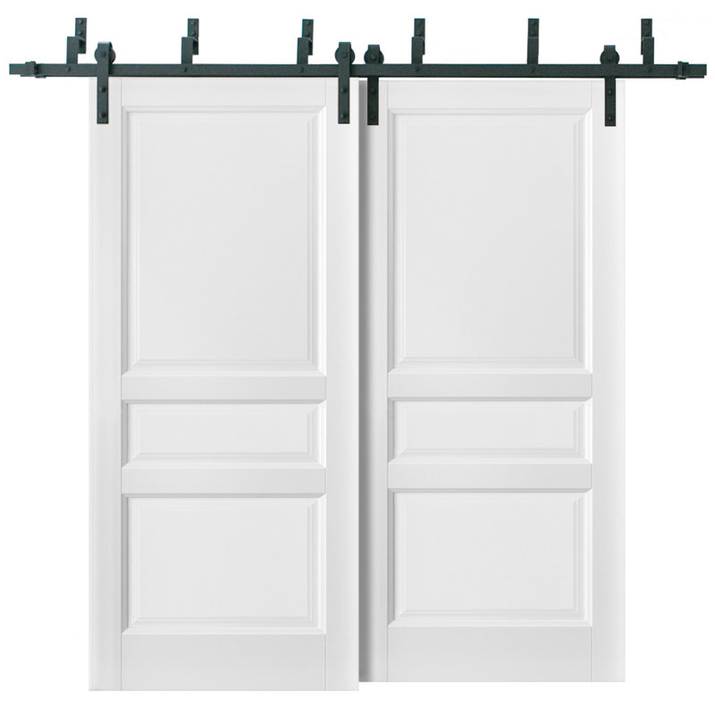 Portes blanches à panneau coulissant Lucia, 60 po x 80 po