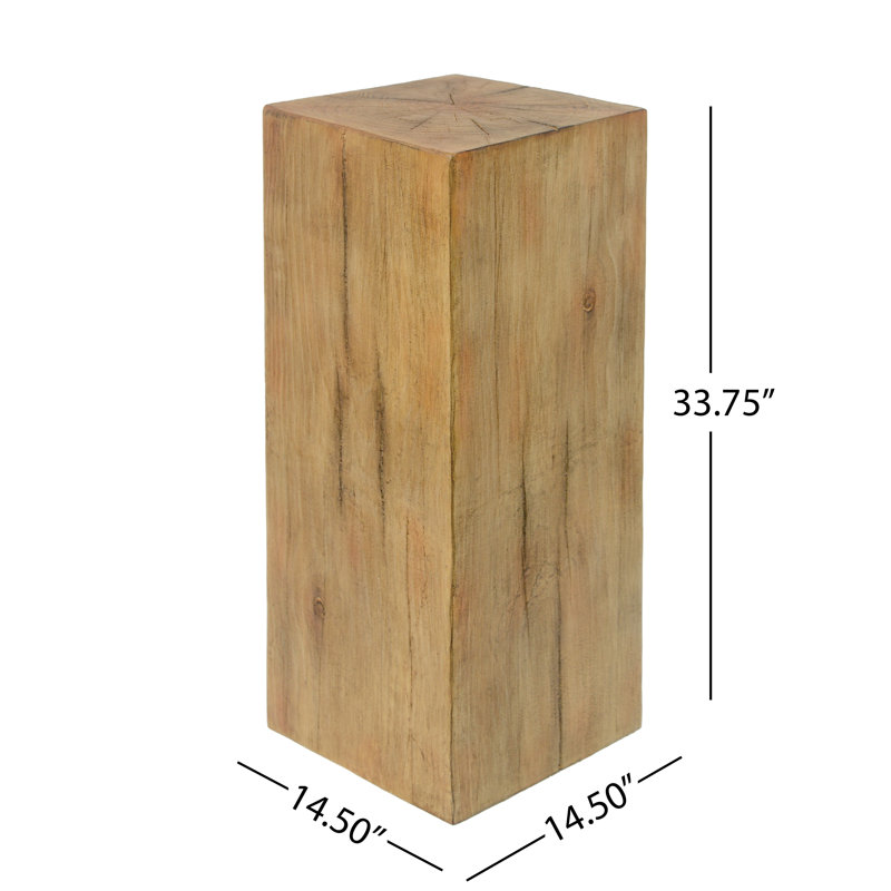  Table de bout à colonne carrée 33,75 po MGO, Brun