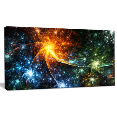 «  "couleur de l’artifice avec étoiles"  », impression sur toile tendue