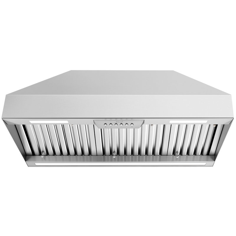 Insert de hotte de cuisine, conduit de ventilation en acier inoxydable ultra-silencieux 600 pi³ / min avec lumières DEL à intensité variable et filtres allant au lave-vaisselle