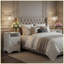 Ensemble de 2 tables de chevet blanches de 16 po avec station de charge et rangement, tables de chevet pour la chambre à coucher-128976998-128976999