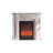Beige Manufactured Wood Electric Fireplace