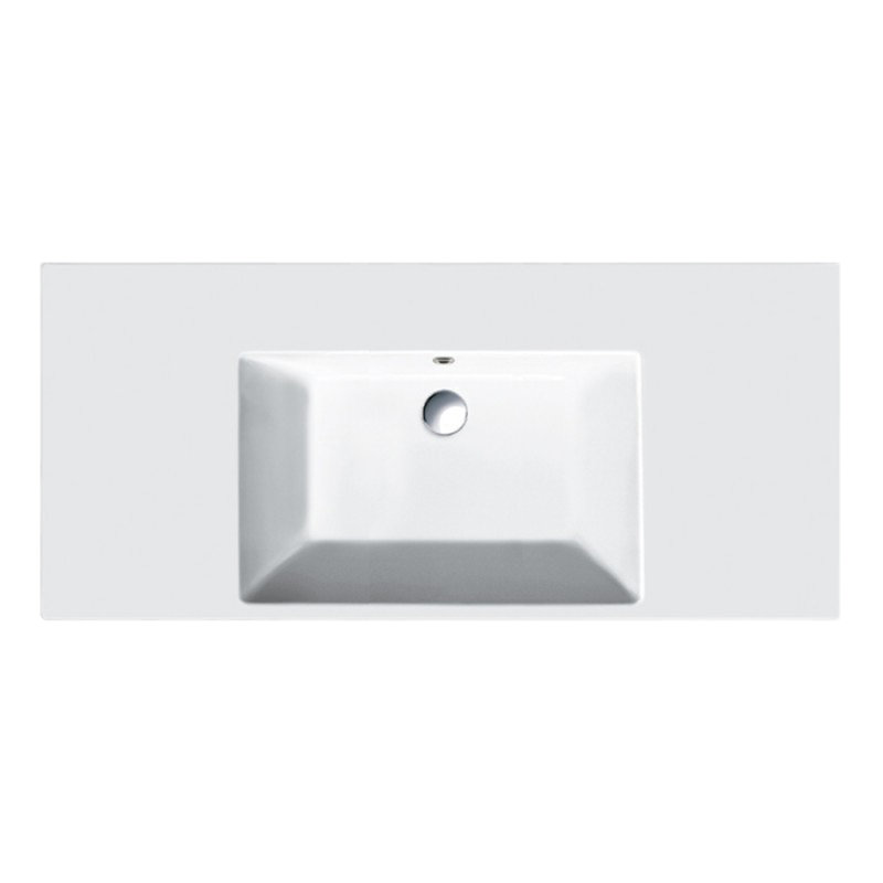 Star 41.34'' L Bathroom Sink, 0-Hole