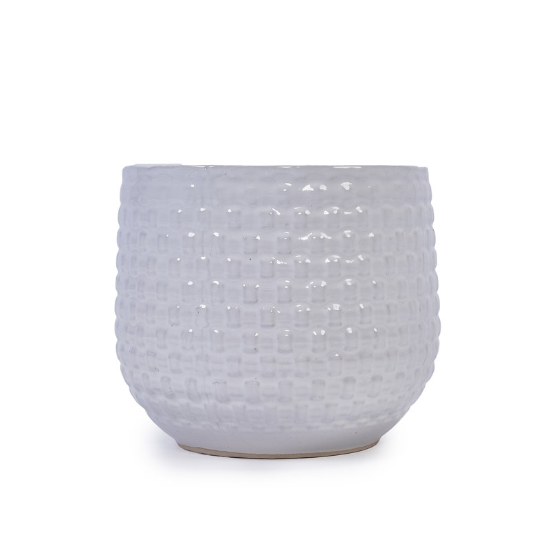 Pot de fleurs en céramique, Blanc mat