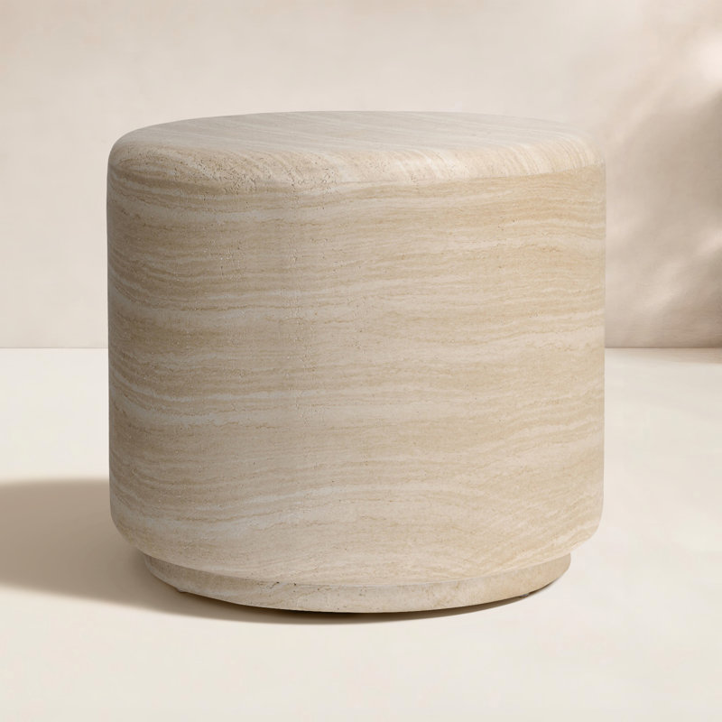 Andreoni Abney Outdoor End Table, Sand Striae