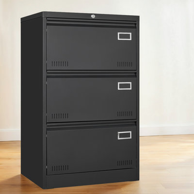 Wide 2/3-Drawer Lateral Filing Cabinet With Lock– Widened Drawers, Folding Keys, And Enhanced Safety Features by Livego