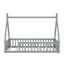 Lit simple en bois en forme de tente avec garde-corps-1133661438