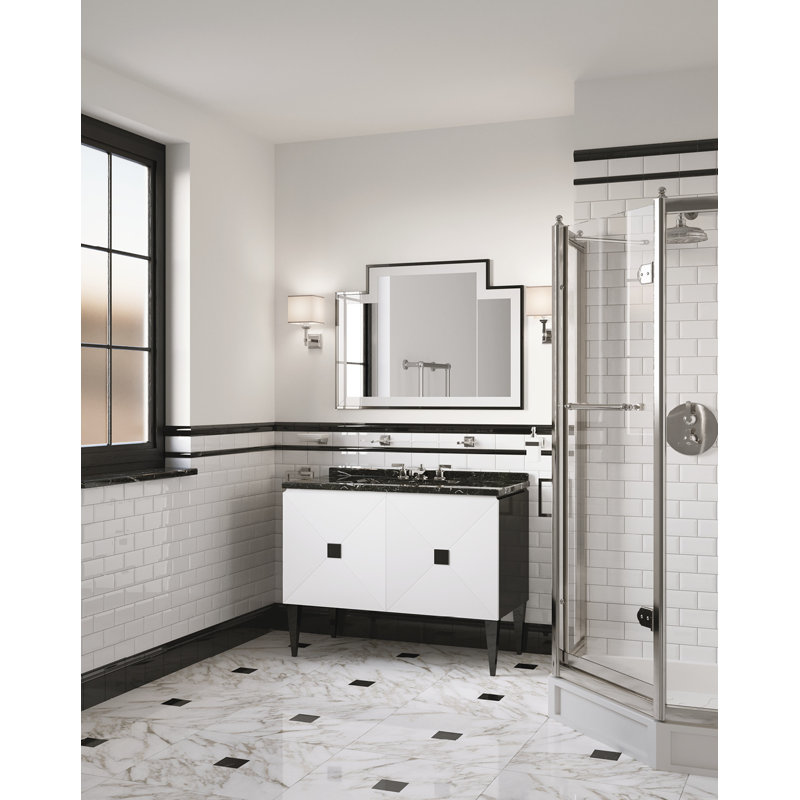 Jetset 43.7'' W Single Vanity, Black Marquinha, Pure White
