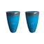 Ensemble de 2 pots à fleurs en résine artificielle brillante avec soucoupes et écrans de drainage Modern Modern-2020441377-2020441385-2020441391