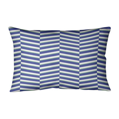 Fractured Stripes Faux Leather Lumbar Pillow