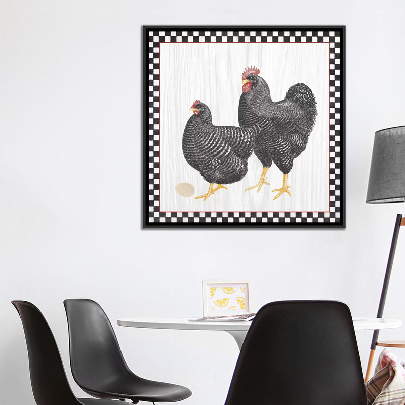 «Home To Roost II», reproduction sur toile tendue, H 18 po x l 18 po x P 1,5 po, Toile encadrée noire, Pas de tapis