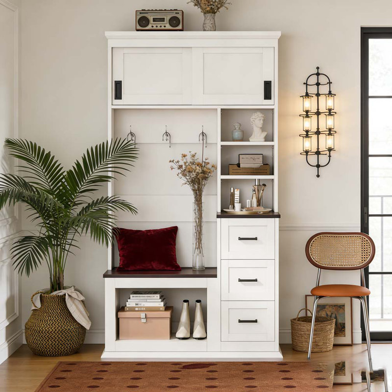 40.2'' Wide Hall Tree with Storage Bench