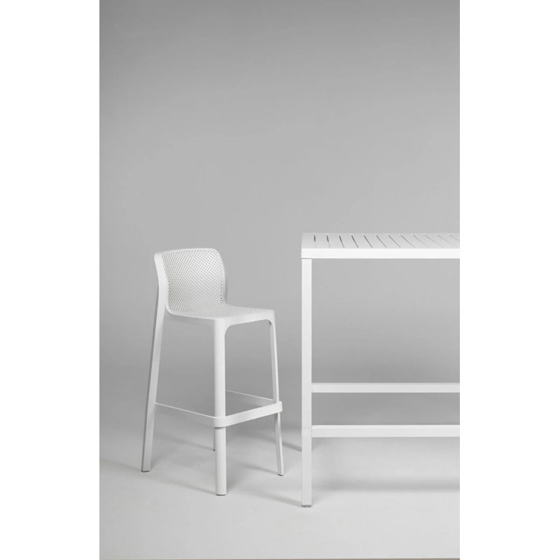 Net Outdoor Bar Stool, White
