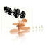 «Tropical Monstera Leaves and Abstract Wood Stack», art mural tendu sur toile, ensemble minimaliste moderne (ensemble de 3)-539407455