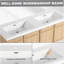Meuble-lavabo mural 60 po avec double lavabo en résine, 4 portes à fermeture douce, chêne original, contreplaqué (KD-PACKING)