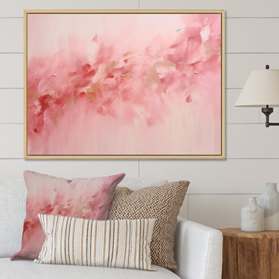 Gold And Pink Minimal Abstract River II - Fuschia Large Wall Art