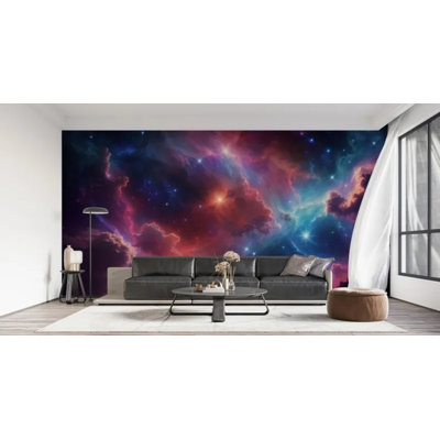 Murale cosmique ciel coloré nuage nébuleuse de l'espace galaxie Starfield