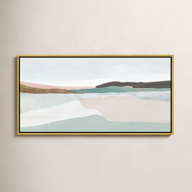 Ali Sole of the Land I Floater Frame Painting, 21.5" H x 41.5" W, Gold
