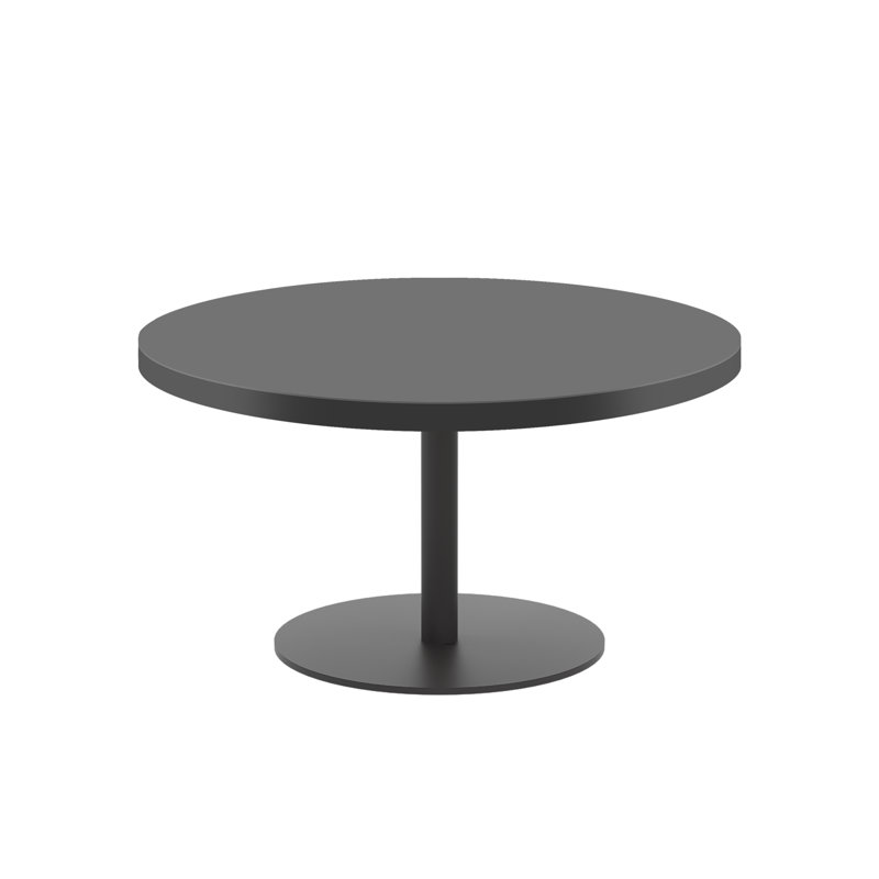 Eitelbert Pedestal Coffee Table, Black, H*43cm x W*80cm x D*80cm