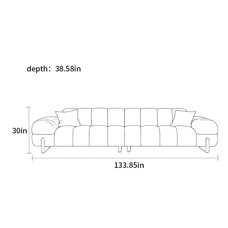 Canapé Log, H 30 po x l 133,85 po x P 38,58 po, 5