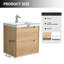 Meuble-lavabo simple mural 24 po avec plateau en pierre reconstituée 24 po