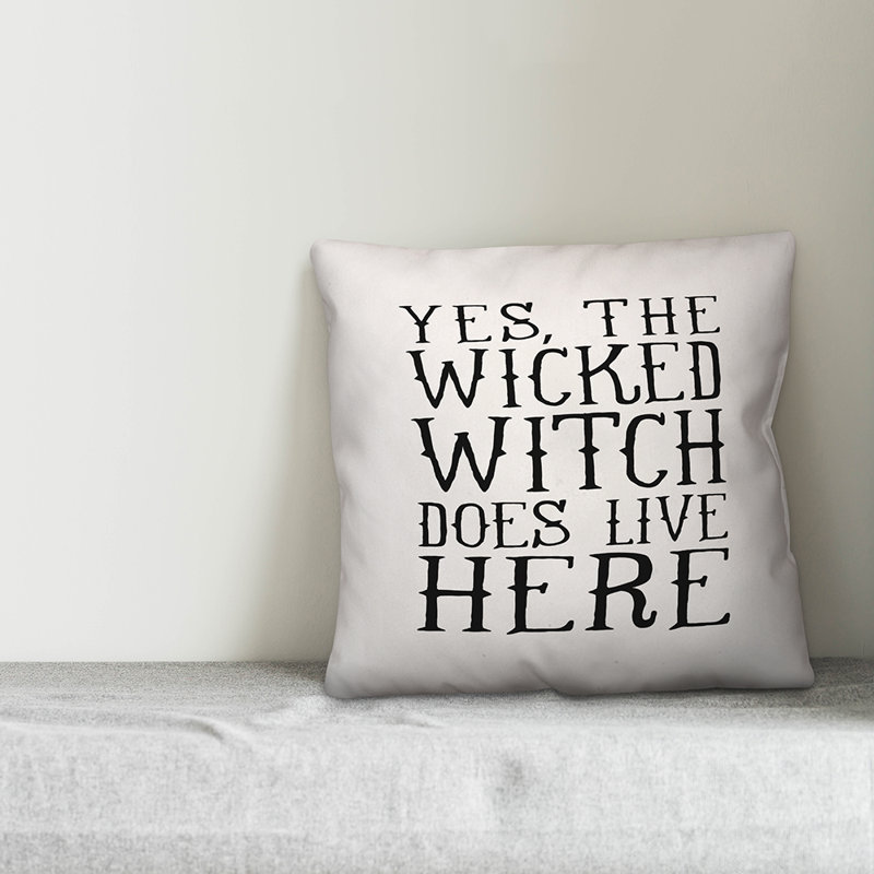  Coussin Wicked Witch Will Live Here, 20 po x 20 po, Utilisation intérieure/extérieure