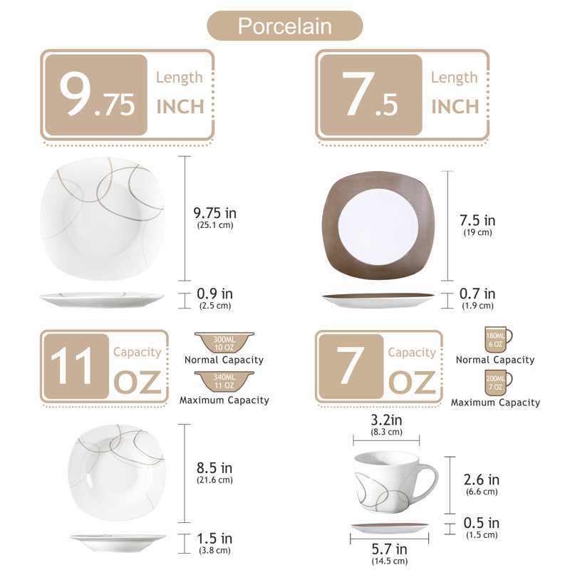 60 Piece Dinnerware Set, Service for 12