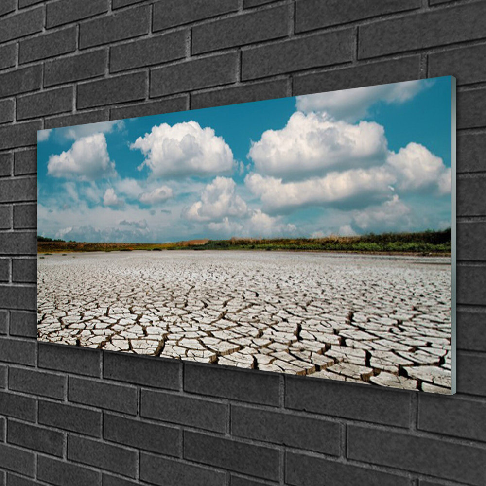 Glasbild Landscape Dried River Bed