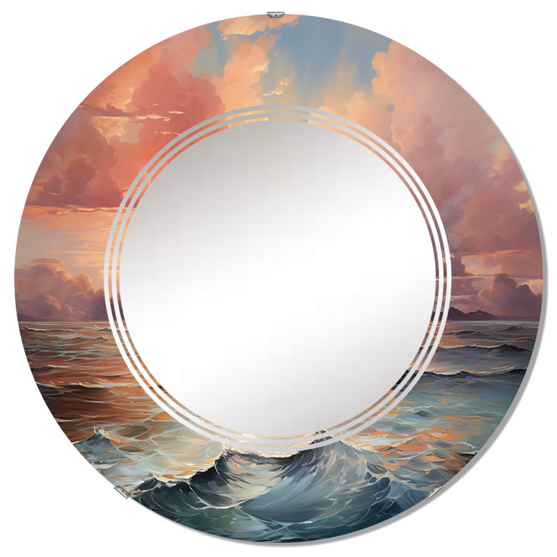 Miroir mural rond Oresund - Paysages, 32 po x 32 po