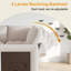  Canapé-lit modulaire en L de 102 po à 7 places avec lit escamotable, dossier inclinable, ports USB, éclairage DEL et table d'appoint, canapé convertible pour salon et appartement-131644752